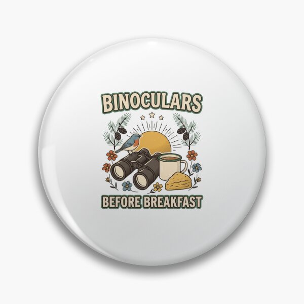 Item preview, Binoculars Before Breakfast Retro Birding designed and sold by GoofyShopp.