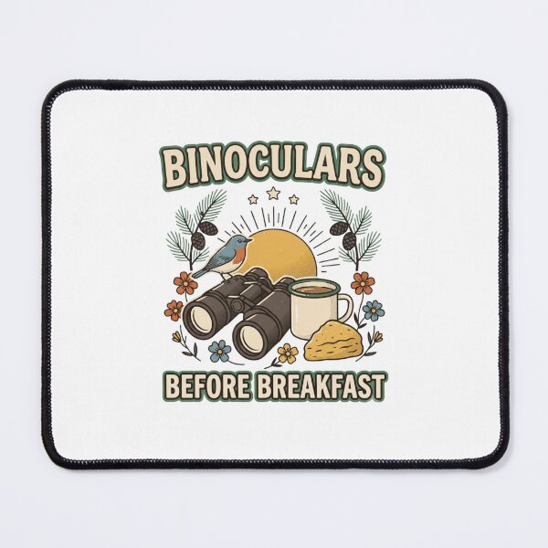 Item preview, Binoculars Before Breakfast Retro Birding designed and sold by GoofyShopp.