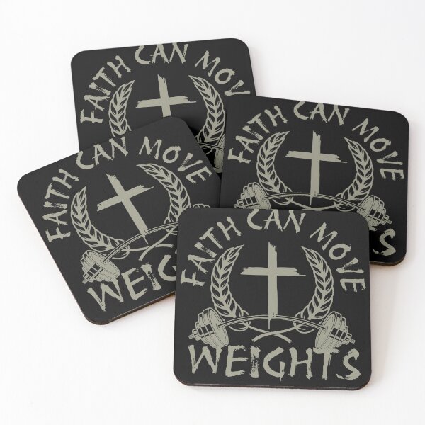 Item preview, Faith Can Move Weights Christian Gym Cross designed and sold by Bezuiden.