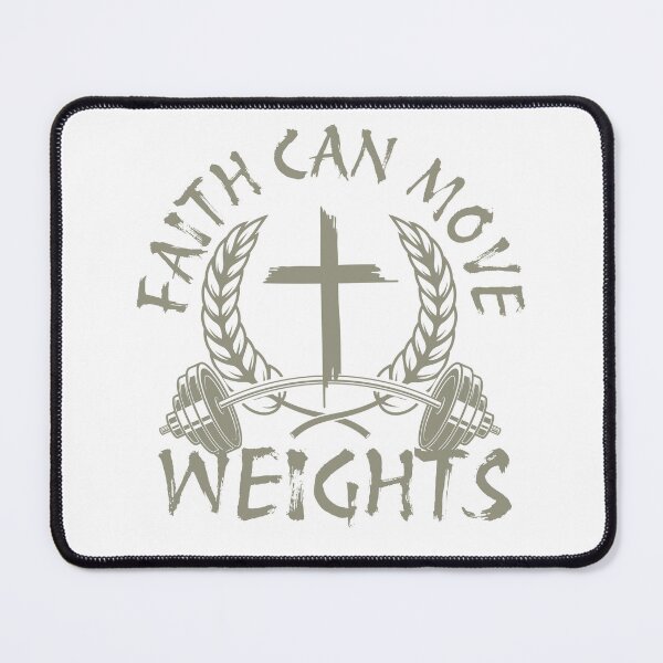 Item preview, Faith Can Move Weights Christian Gym Cross designed and sold by Bezuiden.