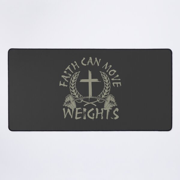 Item preview, Faith Can Move Weights Christian Gym Cross designed and sold by Bezuiden.