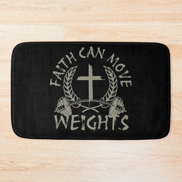 Item preview, Faith Can Move Weights Christian Gym Cross designed and sold by Bezuiden.