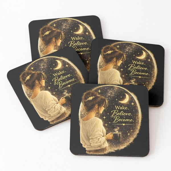 Item preview, Wake Believe Become - Inspirational illustration under the stars designed and sold by ElleMind.