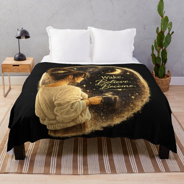 Item preview, Wake Believe Become - Inspirational illustration under the stars designed and sold by ElleMind.