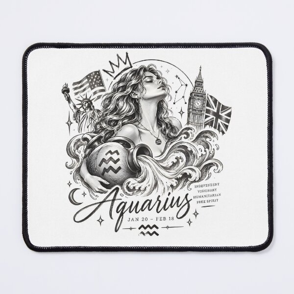 Item preview, Aquarius Water Bearer Independent Spirit designed and sold by Zodiac Celestial Art.