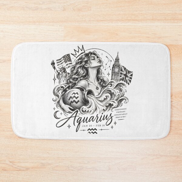 Item preview, Aquarius Water Bearer Independent Spirit designed and sold by Zodiac Celestial Art.