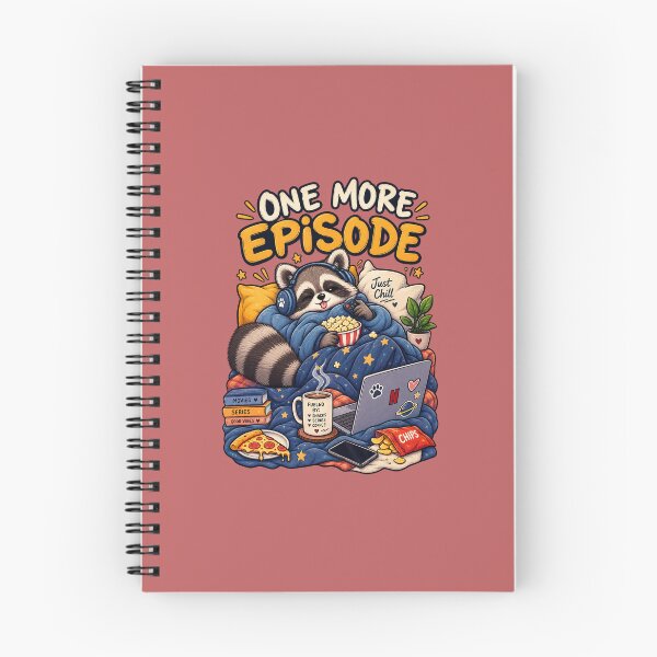 Item preview, Sleepy Raccoon One More Episode Cozy TV Night designed and sold by DESPOT07.