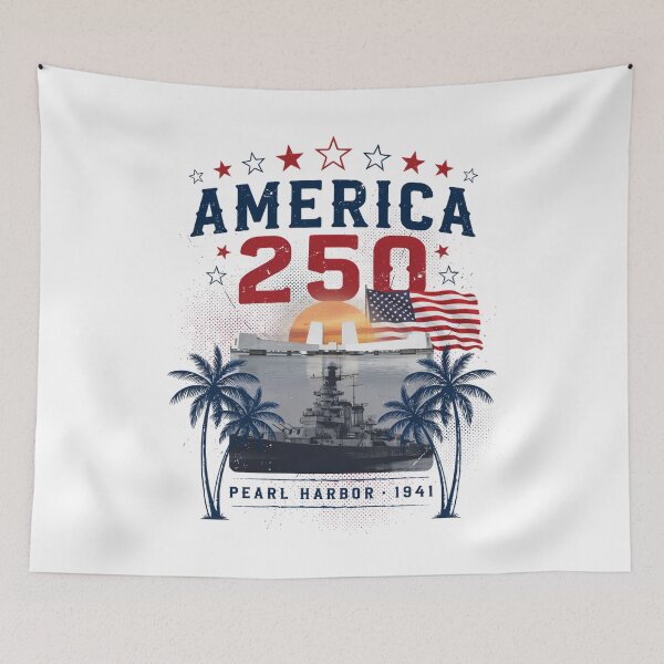 Item preview, America 250 Honolulu Hawaii Pearl Harbor Semiquincentennial 1776 - 2026 Vintage Flag v7 designed and sold by DarylWelsh2024.