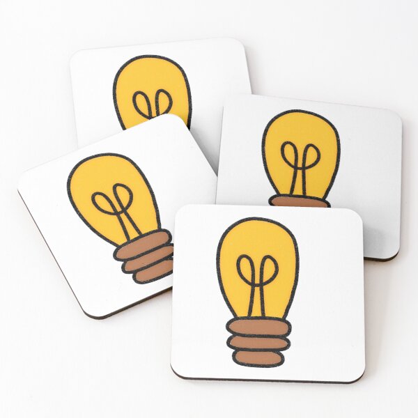 Item preview, Bright Glowing Yellow Lightbulb Cute Hand Drawn Idea Artwork designed and sold by somimalikkk.
