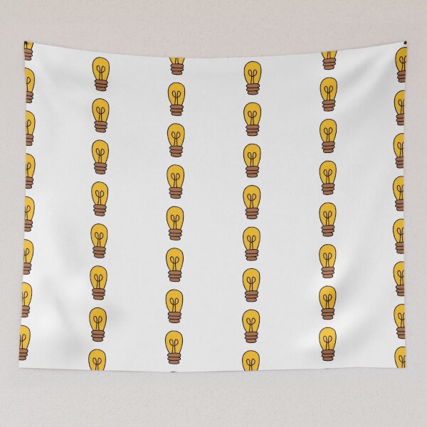 Item preview, Bright Glowing Yellow Lightbulb Cute Hand Drawn Idea Artwork designed and sold by somimalikkk.