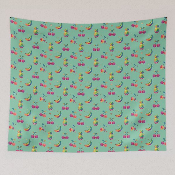 Item preview, Colorful Tropical Fruit Rainbow Pattern – Low Poly Summer Fruit designed and sold by ZhivanCrimson.
