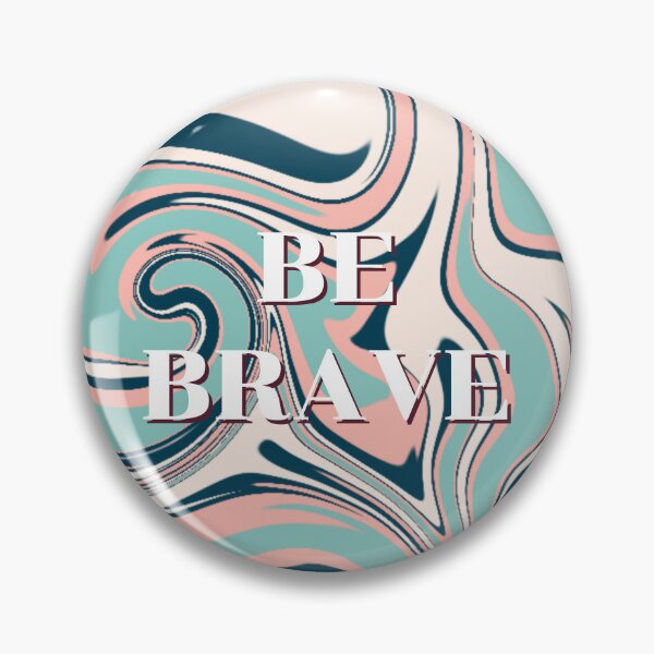 Item preview, Be Brave quote text art, marble design designed and sold by By The Moon.