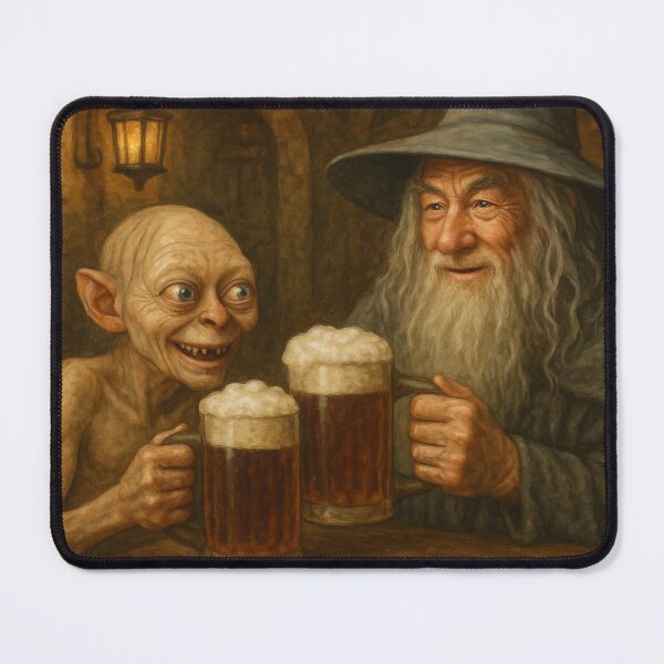 Item preview,  Gollum and Gandalf drinking beer designed and sold by AndrewWorld.
