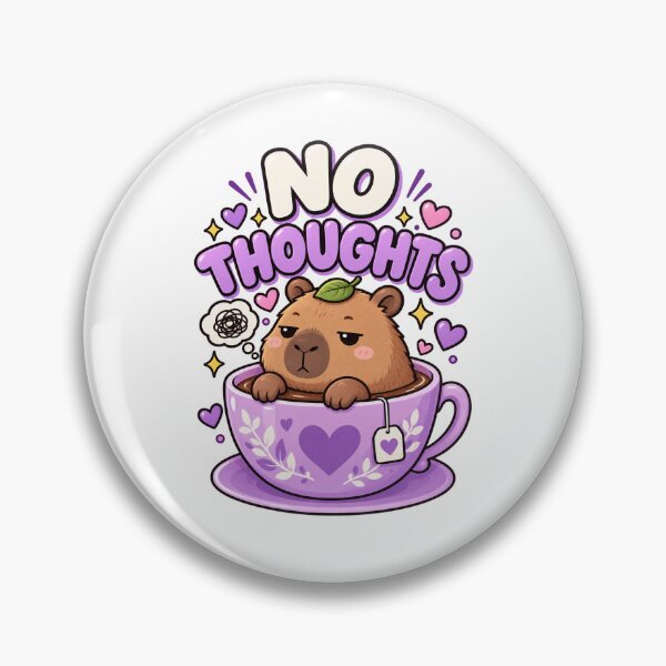 Item preview, No Thoughts Capybara – Cute Tea Lover designed and sold by JPCuteDesign.