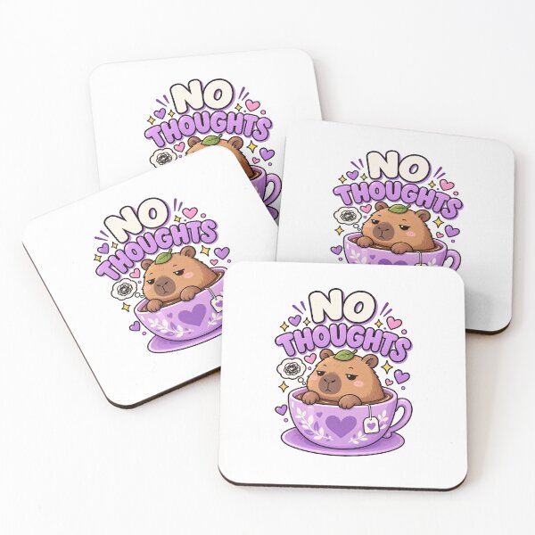 Item preview, No Thoughts Capybara – Cute Tea Lover designed and sold by JPCuteDesign.