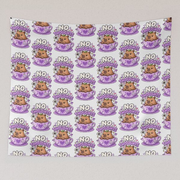 Item preview, No Thoughts Capybara – Cute Tea Lover designed and sold by JPCuteDesign.