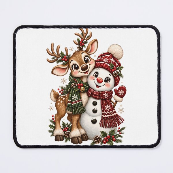 Item preview, Cute Reindeer Snowman Christmas Hug designed and sold by Steele-Art.