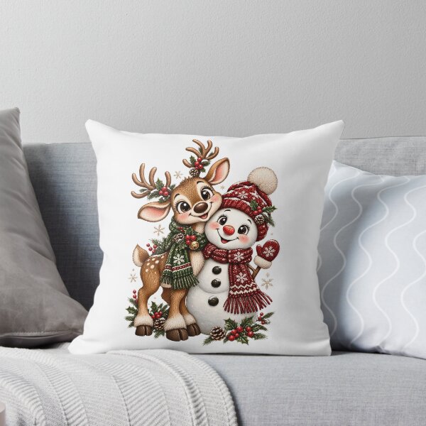 Item preview, Cute Reindeer Snowman Christmas Hug designed and sold by Steele-Art.