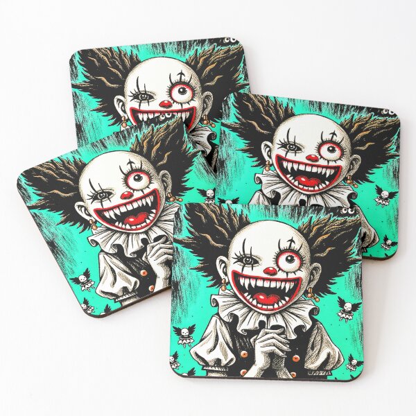 Item preview, Creepy Cute Clown Girl with a Wide Unsettling Smile designed and sold by QQQueen.