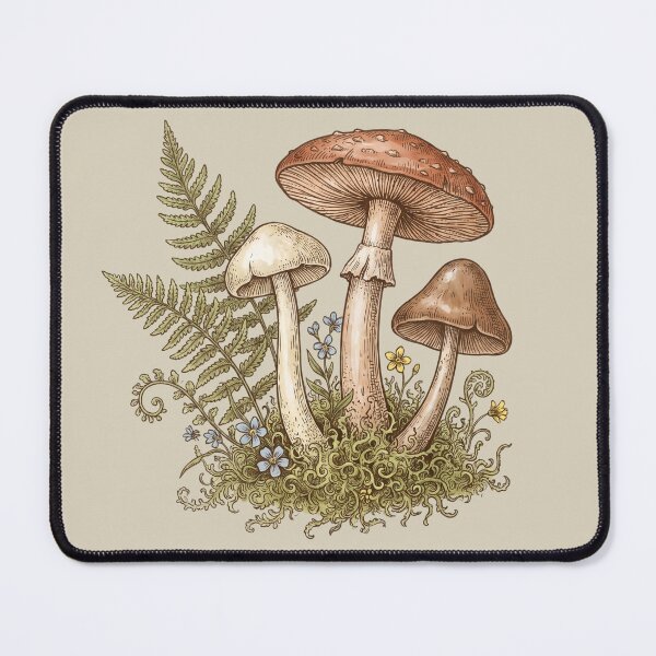 Item preview, Vintage Mushroom Botanical Cottagecore Woodland Art designed and sold by TheOctopusArt.