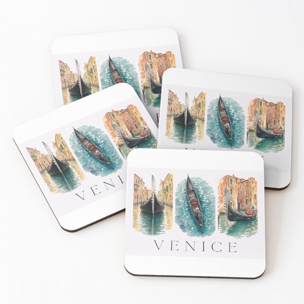 Item preview, Dreamy Venice Gondolas Watercolour Triptych designed and sold by S-and-W-4ever.
