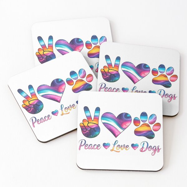 Item preview, Peace Love Dogs Galaxy Paw Print Art designed and sold by Dmo3HarkoArt.