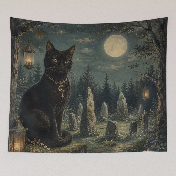 Item preview, Guardian of the Circle - Witchy Cat designed and sold by bapupa.