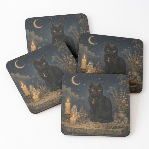 Item preview, Moonlit Familiar - Witchy Cat designed and sold by bapupa.