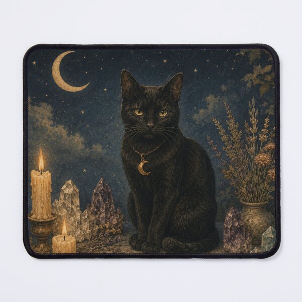 Item preview, Moonlit Familiar - Witchy Cat designed and sold by bapupa.