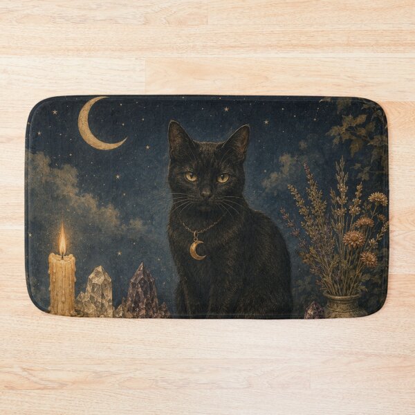 Item preview, Moonlit Familiar - Witchy Cat designed and sold by bapupa.