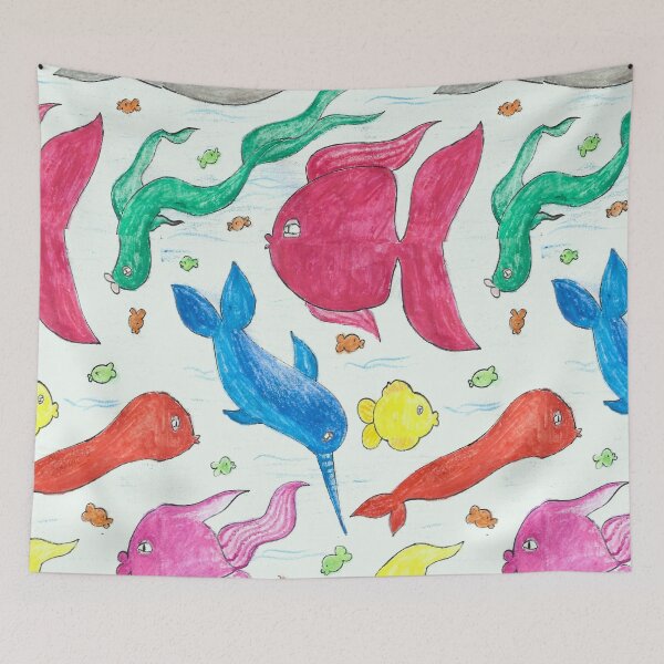 Item preview, Funny Colorful Fish Pattern designed and sold by BOKEbyTC.