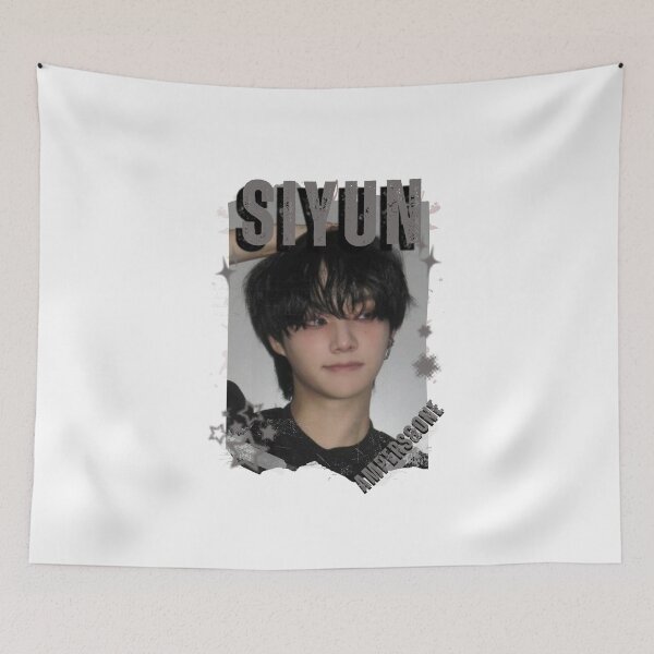 Item preview, AMPERS&ONEe Siyun Global KPOP Boy Group Black and White Collage Digital Art Portrait designed and sold by AJUNICE STUDIO.