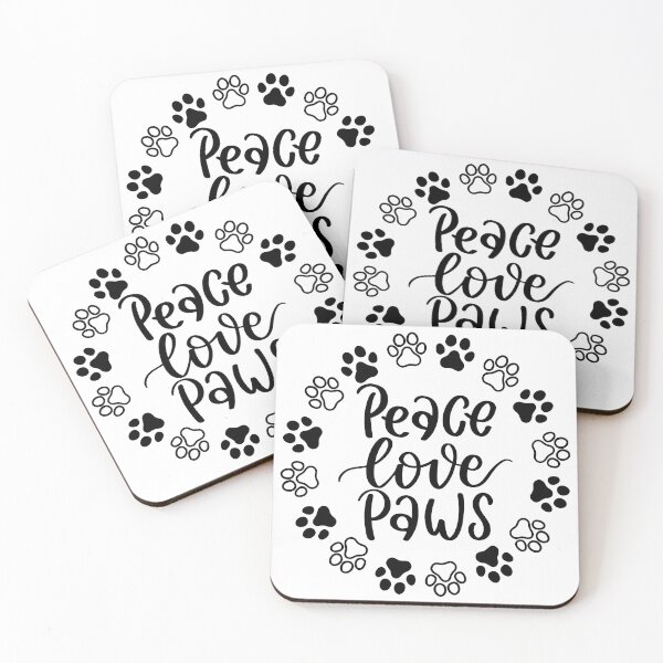 Item preview, Peace Love Paws Calligraphy Paw Print Graphic designed and sold by Dmo3HarkoArt.