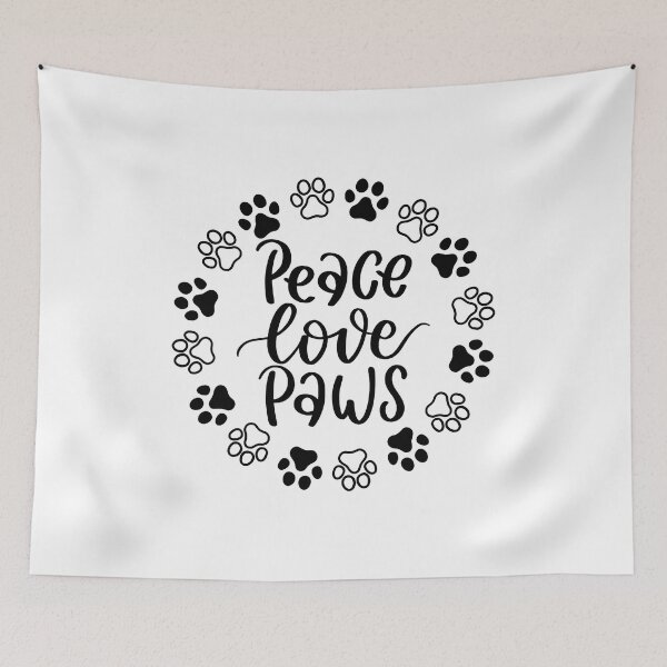Item preview, Peace Love Paws Calligraphy Paw Print Graphic designed and sold by Dmo3HarkoArt.
