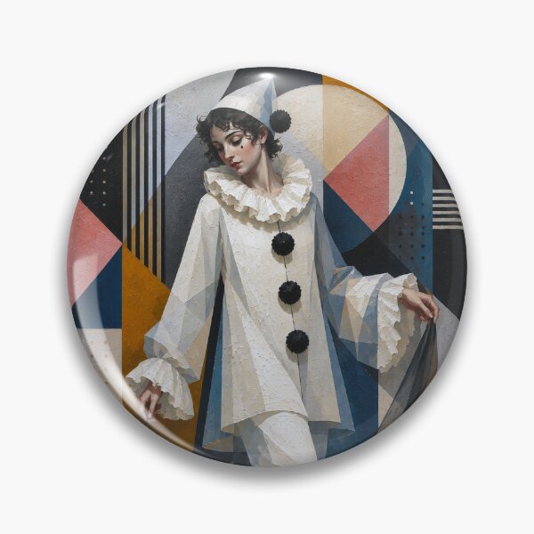 Item preview, A cubistic Pierrot painting. designed and sold by GalleryKauffeld.