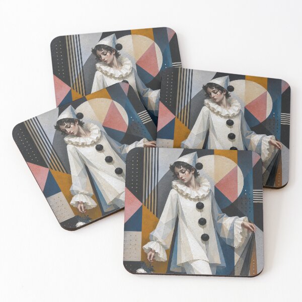 Item preview, A cubistic Pierrot painting. designed and sold by GalleryKauffeld.