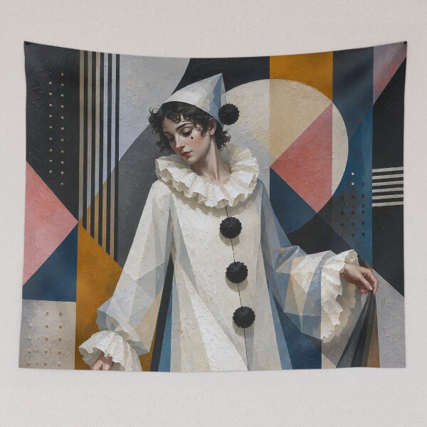 Item preview, A cubistic Pierrot painting. designed and sold by GalleryKauffeld.