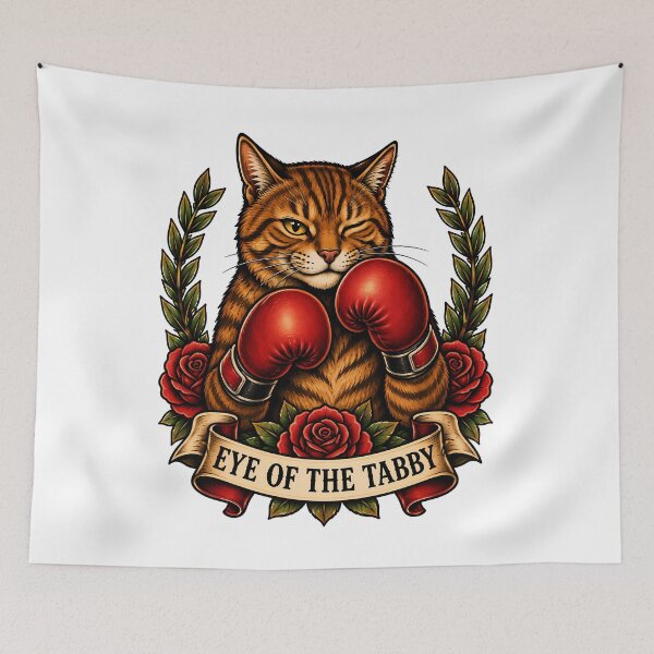 Item preview, Eye Of The Tabby Boxing Cat Tattoo designed and sold by Old's Cool Cat Studio.