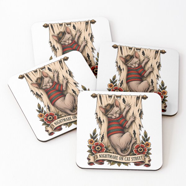 Item preview, A Nightmare On Cat Street Horror Tattoo designed and sold by Old's Cool Cat Studio.