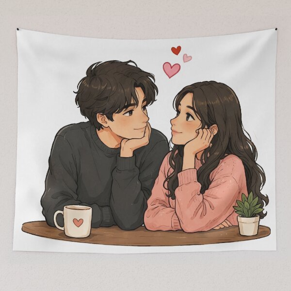 Item preview, Cute Couple Love Coffee Sticker designed and sold by Charul2dartist.