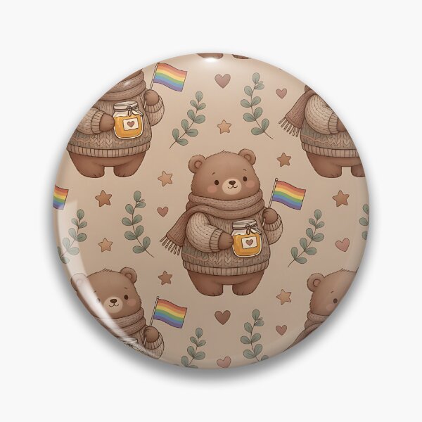 Item preview, Cozy Pride Bear with Honey Jar – Cute LGBTQ+ Rainbow Bear designed and sold by ZhivanCrimson.