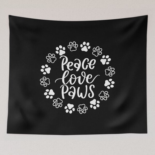 Item preview, Peace Love PAWS Calligraphy Paw Print Design designed and sold by Dmo3HarkoArt.