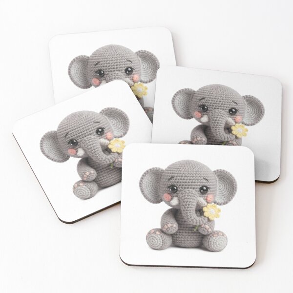 Item preview, Crochet Elephant with Flower designed and sold by Snurly.
