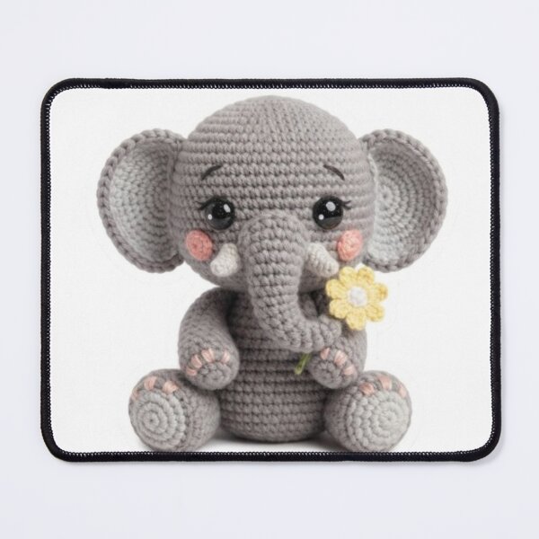 Item preview, Crochet Elephant with Flower designed and sold by Snurly.