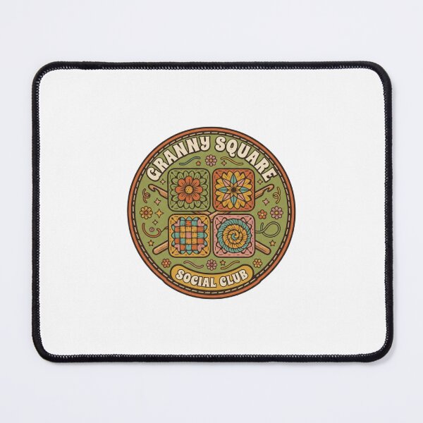 Item preview, Granny Square Social Club Retro Crochet Badge designed and sold by GoofyShopp.
