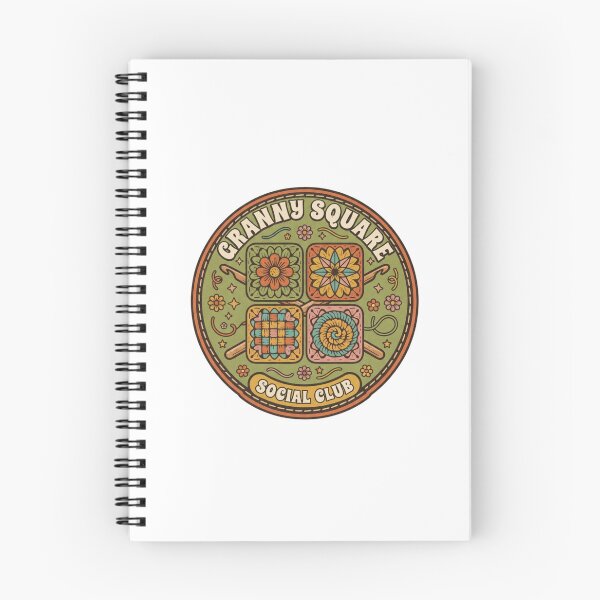 Item preview, Granny Square Social Club Retro Crochet Badge designed and sold by GoofyShopp.