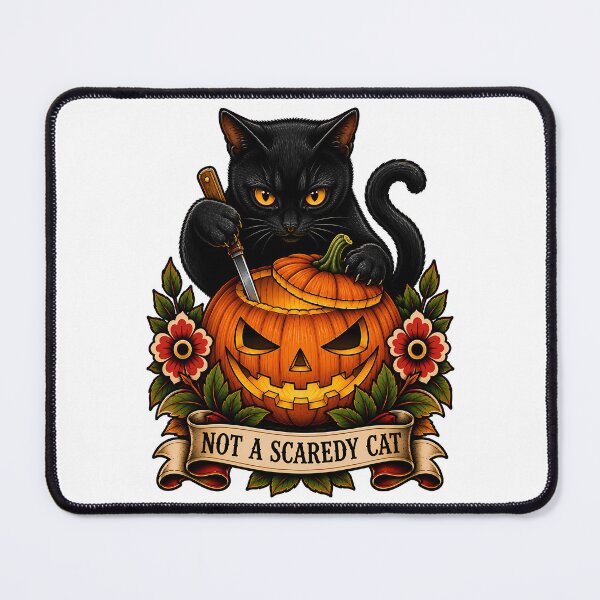 Item preview, Not A Scaredy Cat Black Cat Halloween Pumpkin designed and sold by Old's Cool Cat Studio.