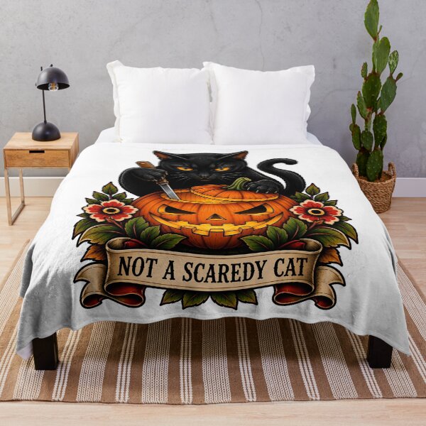 Item preview, Not A Scaredy Cat Black Cat Halloween Pumpkin designed and sold by Old's Cool Cat Studio.