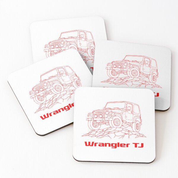 Item preview, Wrangler Tj Hard Top Rock Crawler Minimalist Line Art Red designed and sold by AlexGuzm-an.