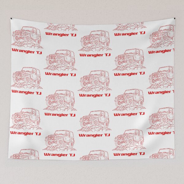 Item preview, Wrangler Tj Hard Top Rock Crawler Minimalist Line Art Red designed and sold by AlexGuzm-an.